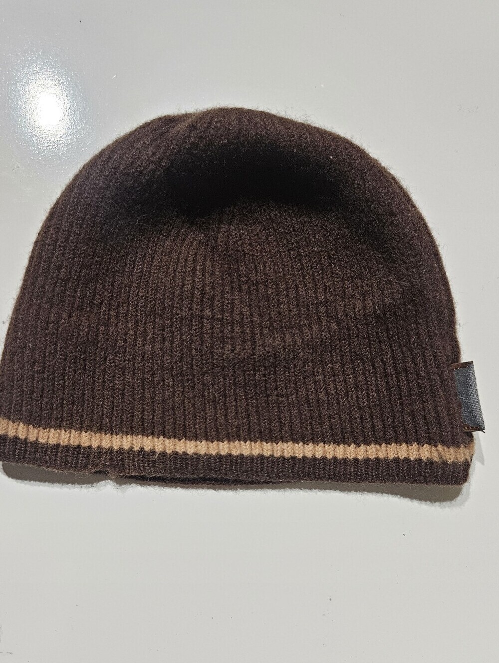 Coach Brown Knit Beanie Hat One Size Pre-Owned